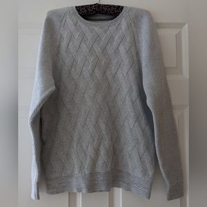 Tommy Bahama sweater Cotton gray basket weave textural pattern